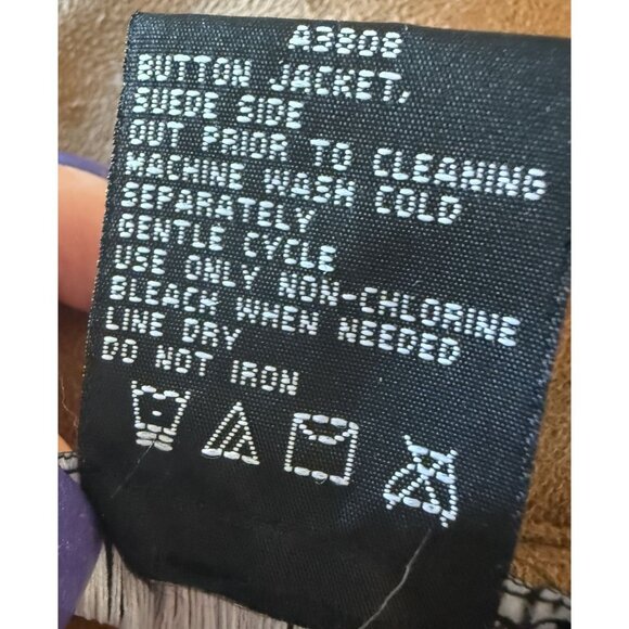 Dennis Basso Faux Fur Suede Shealing Reversable Button Jacket L Vintage Read - Picture 6 of 8